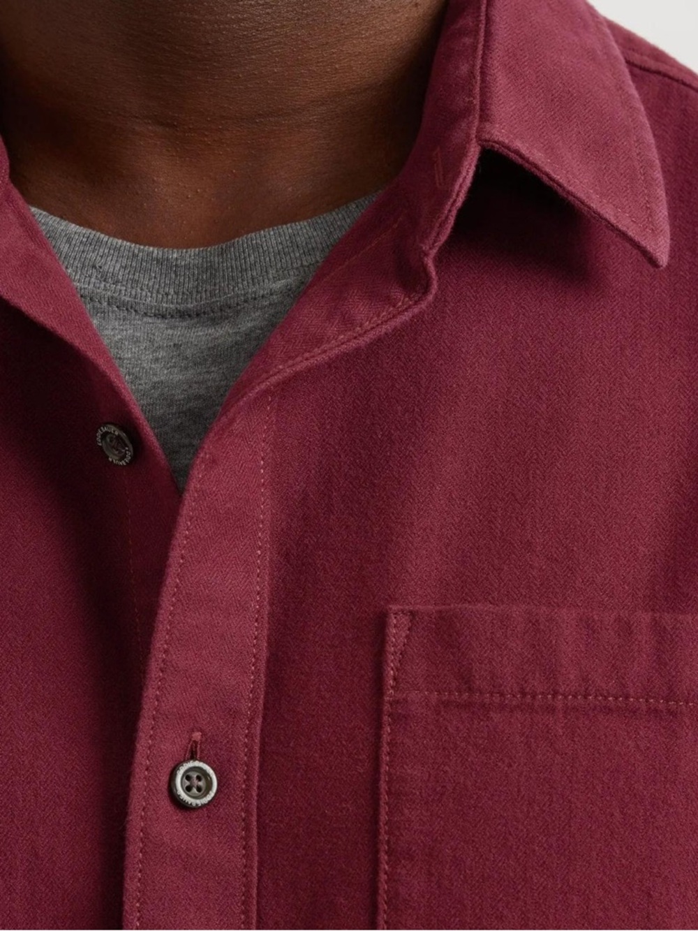 Eddie Bauer Deep Burgundy Button-Up Shirt